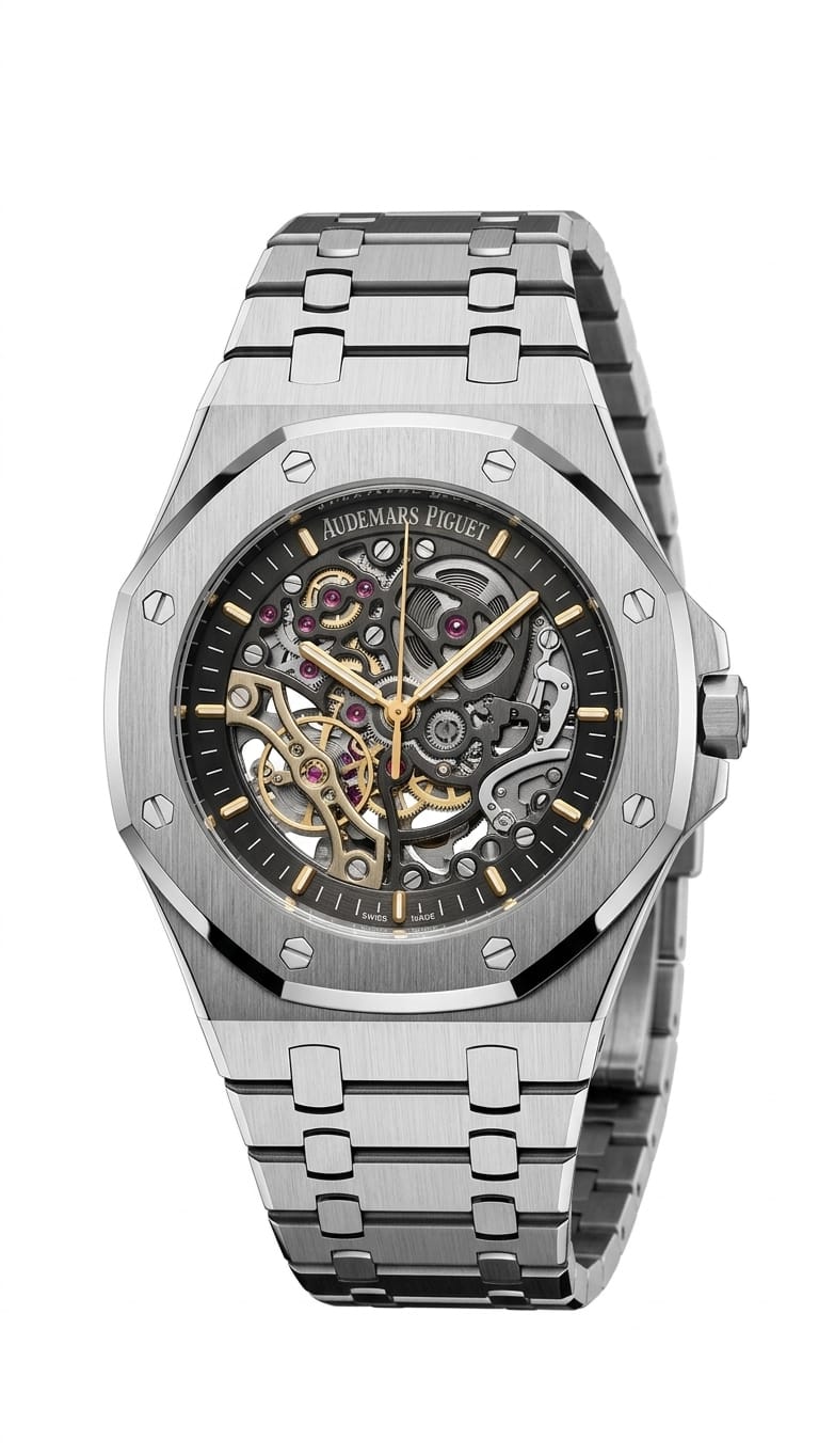 Luxury Audemars Piguet Skeleton semi automatic  Watch – Stainless Steel